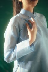 Áo dài Kiểu Xưa Xuân Đình Nguyệt - Xanh trời trong