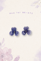 Hoa tai NK-073 hoa thủy tiên tím xanh nhụy vàng