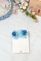 Hoa tai NK-080 hoa mẫu đơn voan xanh biển