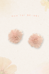 Hoa tai NK-081 hoa cánh voan nhụy hồng