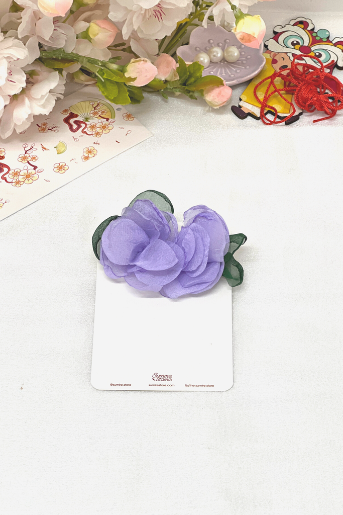 Hoa tai NK-088 hoa vải tím