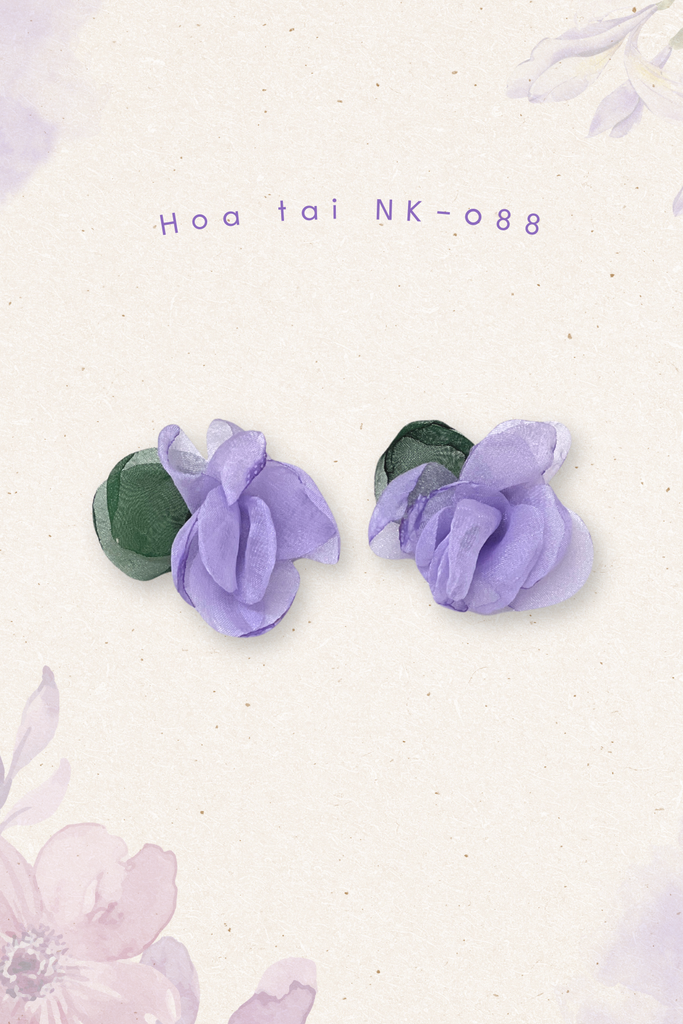 Hoa tai NK-088 hoa vải tím
