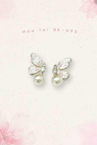 Hoa tai NK-095 cánh bướm lấp lánh đính hạt ngọc