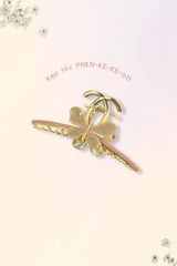 Kẹp tóc KE-011 kim loại cánh bướm ánh hồng