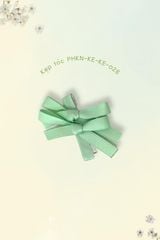 Kẹp tóc KE-028 nhỏ nơ đôi xanh mint