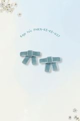 Kẹp tóc KE-037 ruy băng nhung xanh đá cỡ nhỏ