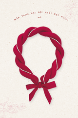 Mấn Trơn Hai Sợi Phối Dây Hạt Ngọc - Đỏ