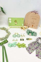 Kẹp tóc KE-028 nhỏ nơ đôi xanh mint