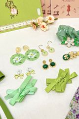Kẹp tóc KE-033 nhỏ nơ đôi xanh trà