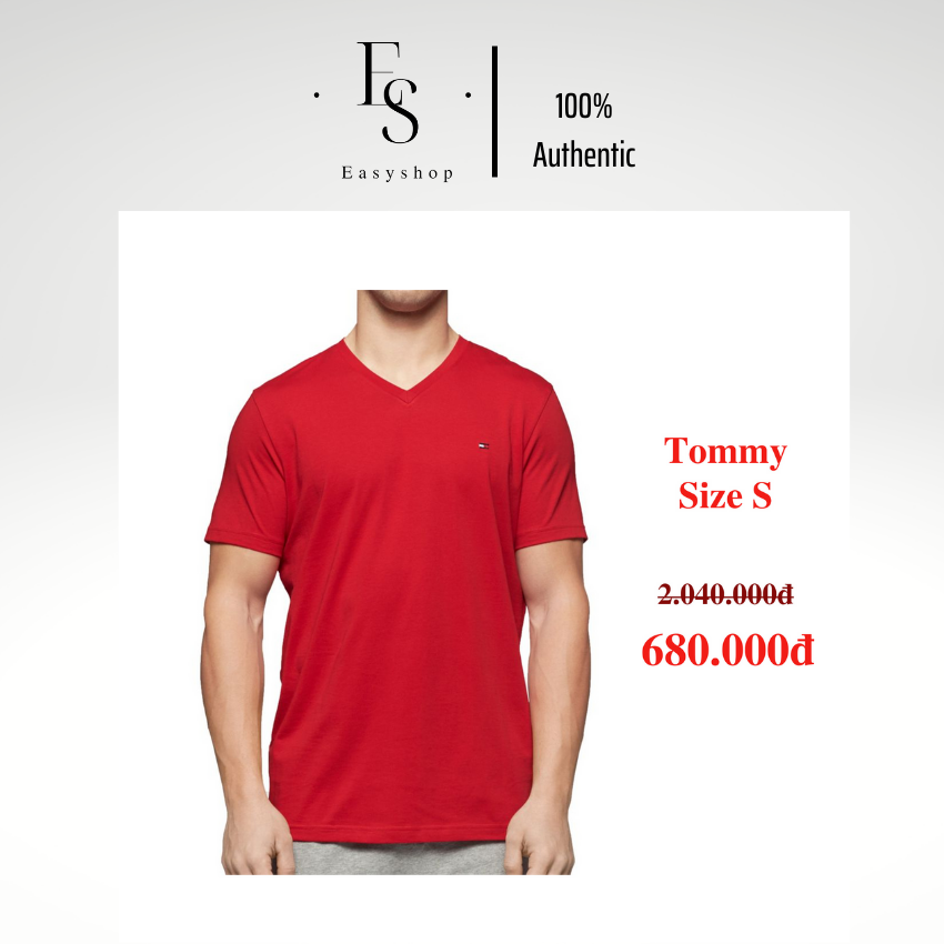 Áo phông nam Tommy sz S Red 09T3140608