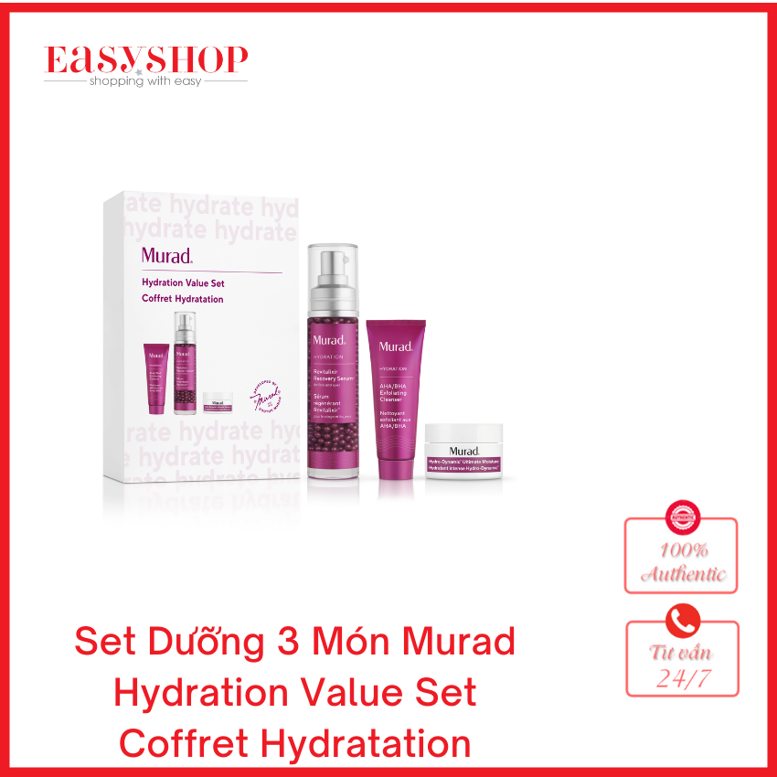 Set Dưỡng 3 Món Murad Hydration Value Set Coffret Hydratation Easyshop – Hệ  Thống Hàng Hiệu - Mua sắm dễ dàng, sản phẩm chính hãng Coach, Michael Kors,  Furla, Kate Spade, Tory