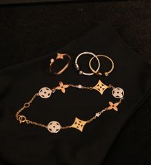 Trang sức lắc tay charm vàng 14K 3 màu 14DCZCZL50411