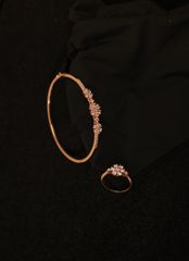 Trang sức lắc tay vàng hồng 14K hoa đá CZ IFBL02923.2