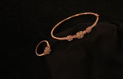 Trang sức lắc tay vàng hồng 14K hoa đá CZ IFBL02923.2