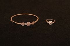 Trang sức lắc tay vàng hồng 14K hoa đá CZ IFBL02923.2