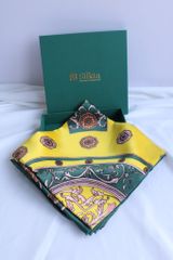 Khăn lụa tơ tằm tự nhiên Việt Nam Màu vàng 90*90cm