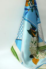 Khăn lụa tơ tằm tự nhiên Việt Nam Giấc mộng xuân - màu xanh