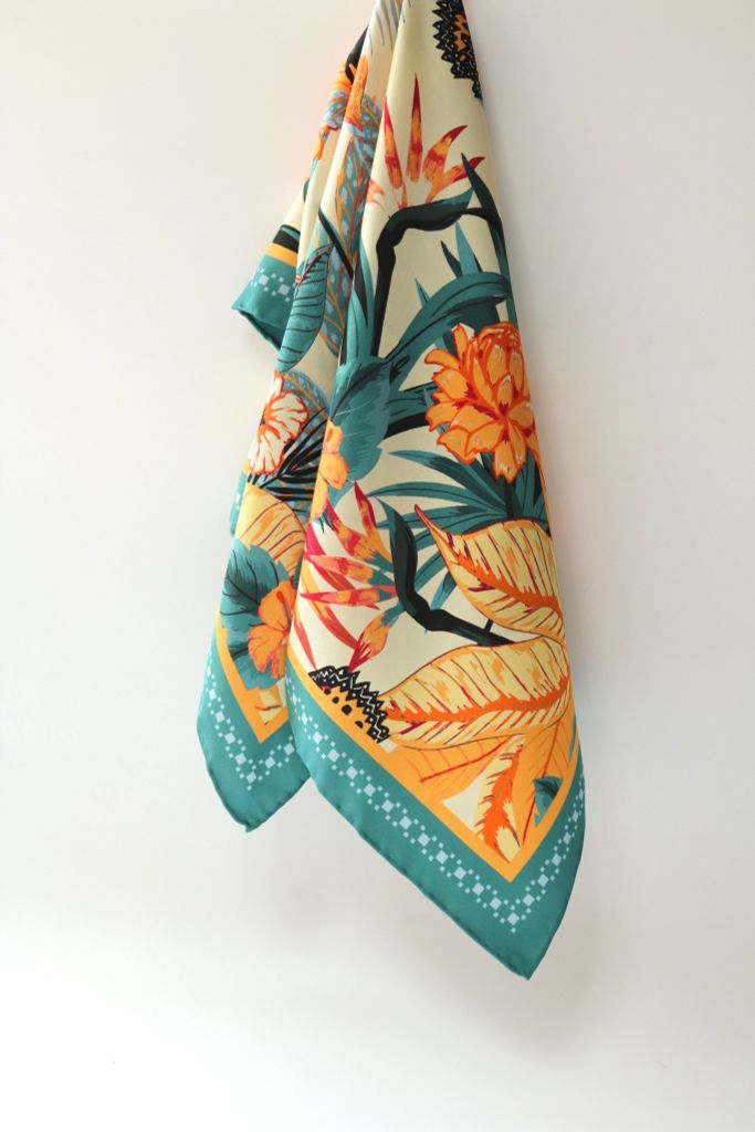 Khăn lụa tơ tằm tự nhiên Việt Nam Hoa thiên điểu