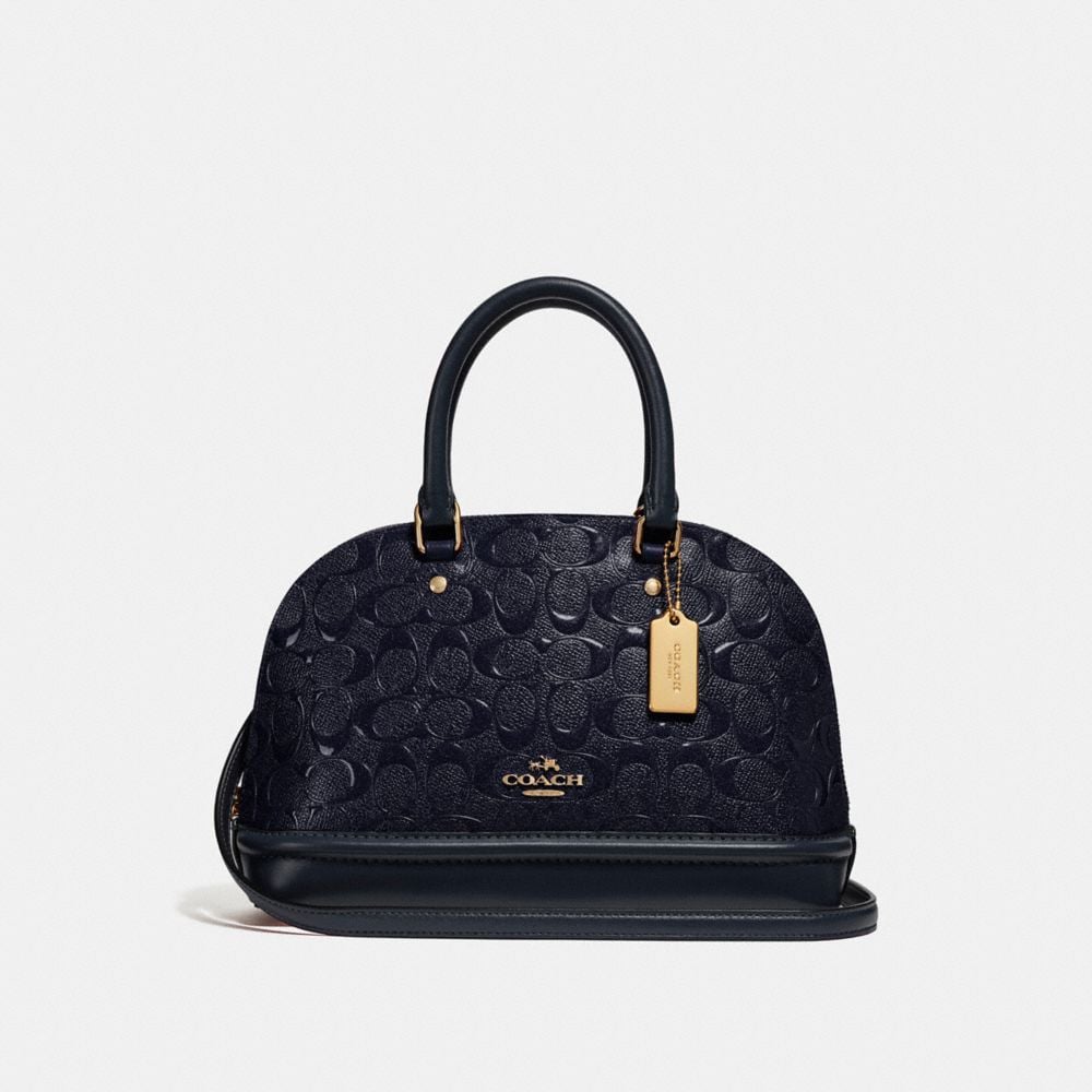 Túi COACH MINI SIERRA SATCHEL IN SIGNATURE LEATHER F27597 MIDNIGHT-IMITATION GOLD