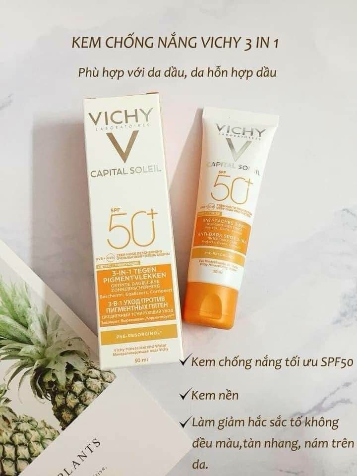 Kem chống nắng VICHY 3 trong 1: TRỊ NÁM , CHỐNG NẮNG VÀ KEM NỀN – Hệ Thống Hàng Hiệu - Mua sắm dễ dàng, sản phẩm chính hãng Coach, Michael Kors,