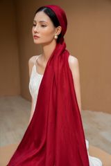 Khăn lụa trơn dài màu hồng Rose