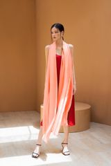 Khăn lụa trơn dài màu hồng Rose