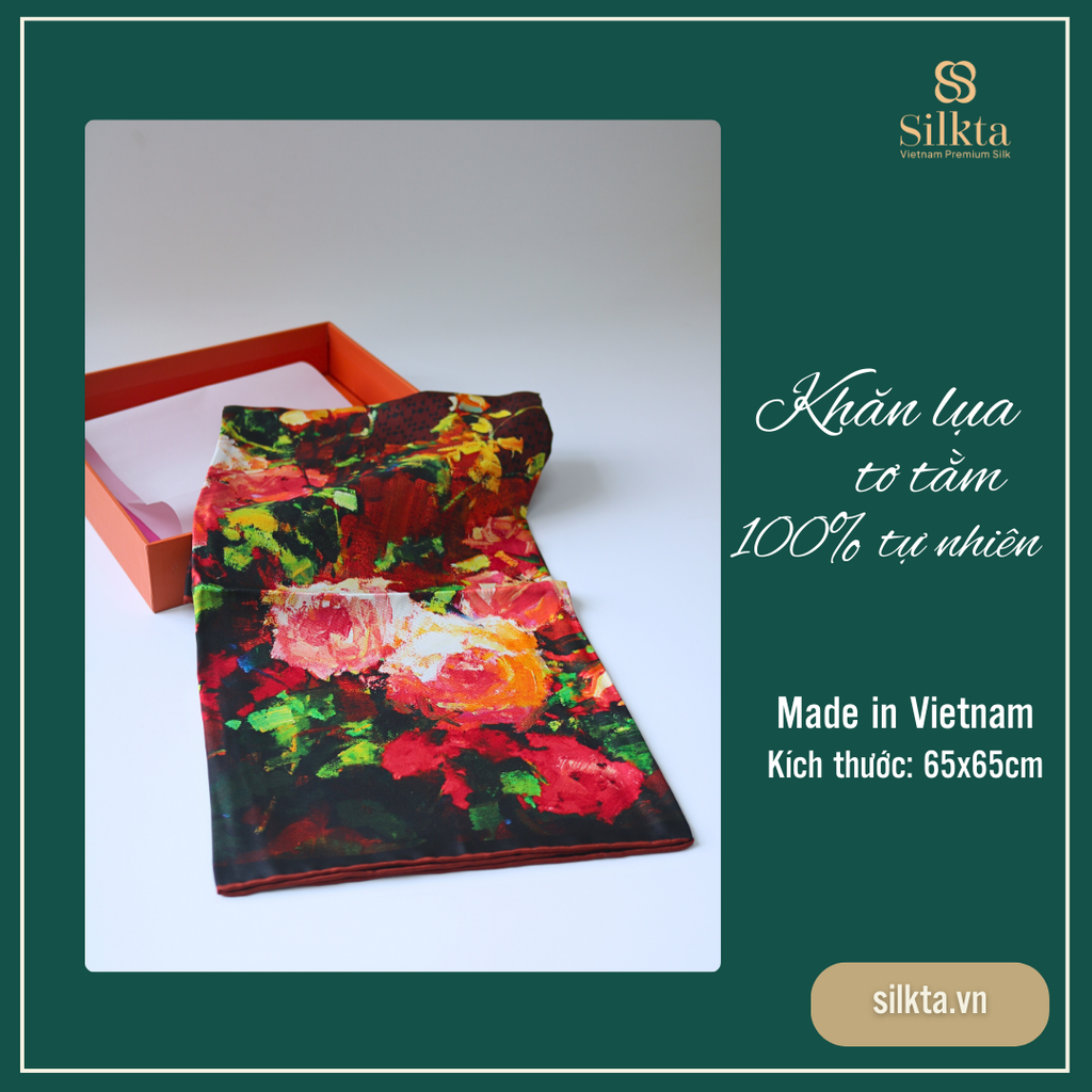 Silk Scarf – The Enchanted Garden Symphony of Colors