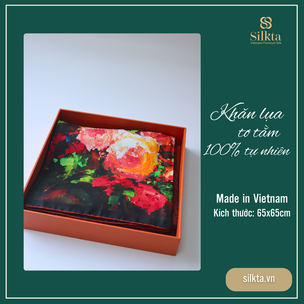 Silk Scarf – The Enchanted Garden Symphony of Colors