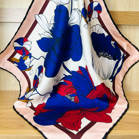 Khăn lụa tơ tằm Silkta Vũ điệu hoa 65*65cm