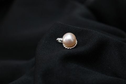 Trang sức mặt dây SV925 ngọc trai Akoya viền 8- 8.5 HRNT-004