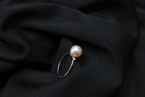 Trang sức nhẫn SV925 ngọc trai Akoya 8-8.5