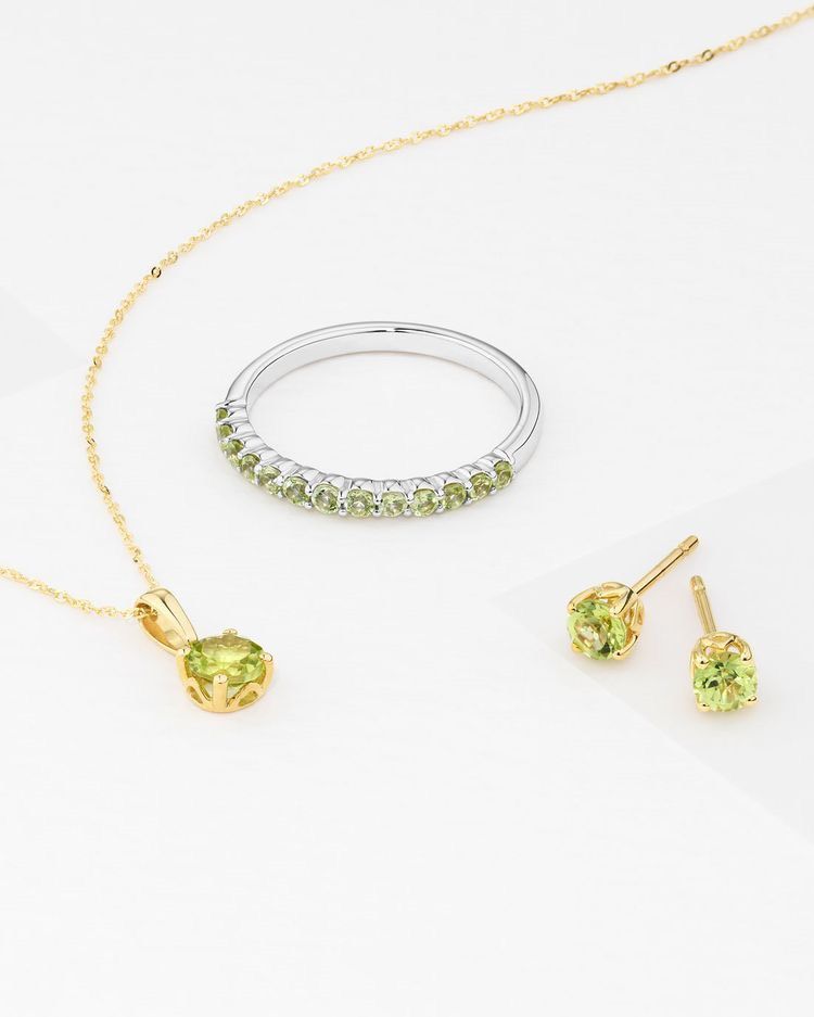 Set trang sức vòng cổ - hoa tai - nhẫn Đá Citrine