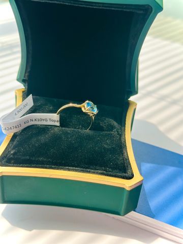 Nhẫn vàng 10K đá Topaz sz 7.5x5.7x3.5 HRBD-016