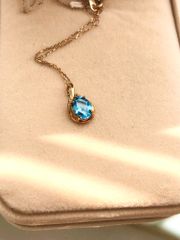 Vòng cổ vàng 10K mặt đá Topaz sz 7.5x5.7x3.5 HRBD-016