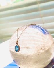 Vòng cổ vàng 10K mặt đá Topaz sz 7.5x5.7x3.5 HRBD-016