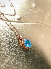Vòng cổ vàng 10K mặt đá Topaz sz 7.5x5.7x3.5 HRBD-016