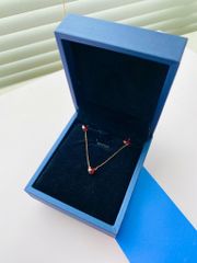 Vòng cổ vàng 10K mặt đá Garnet sz 5x3.5 HRBD-008