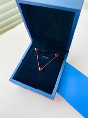 Vòng cổ vàng 10K mặt đá Garnet sz 5x3.5 HRBD-008