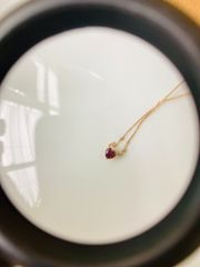 Vòng cổ vàng 10K mặt đá Garnet sz 5x3.5 HRBD-008
