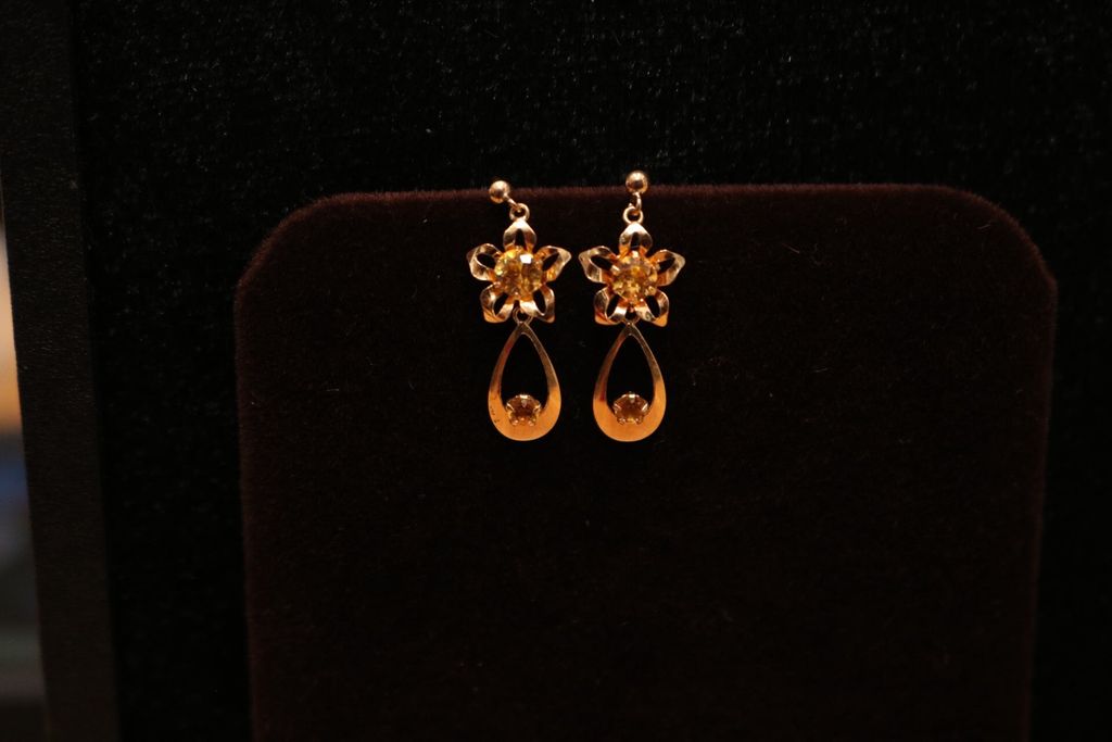 Trang sức Hoa tai K18YG hoa Citrine 3.5x2.5 60791