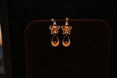 Trang sức Hoa tai K18YG hoa Citrine 3.5x2.5 60791