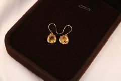 Trang sức hoa tai K18YG Citrine sz 7.5 60874