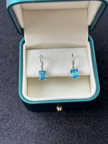 Bộ trang sức dây chuyền - hoa tai đá Topaz