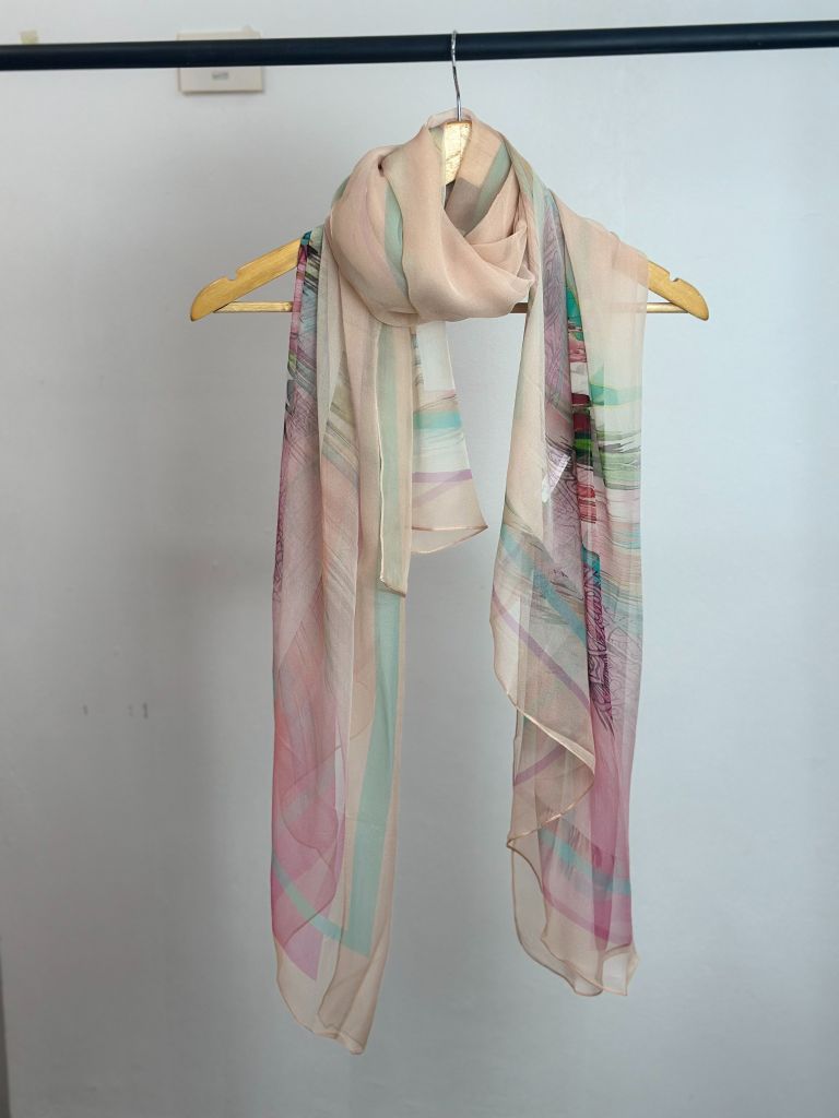 Khăn lụa Chiffon Rose 1.2 * 1.8m