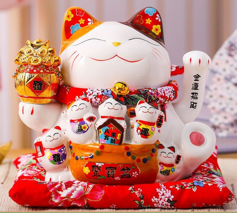 Mèo Chiêu Tài May Mắn Size Trung 20cm~23cm