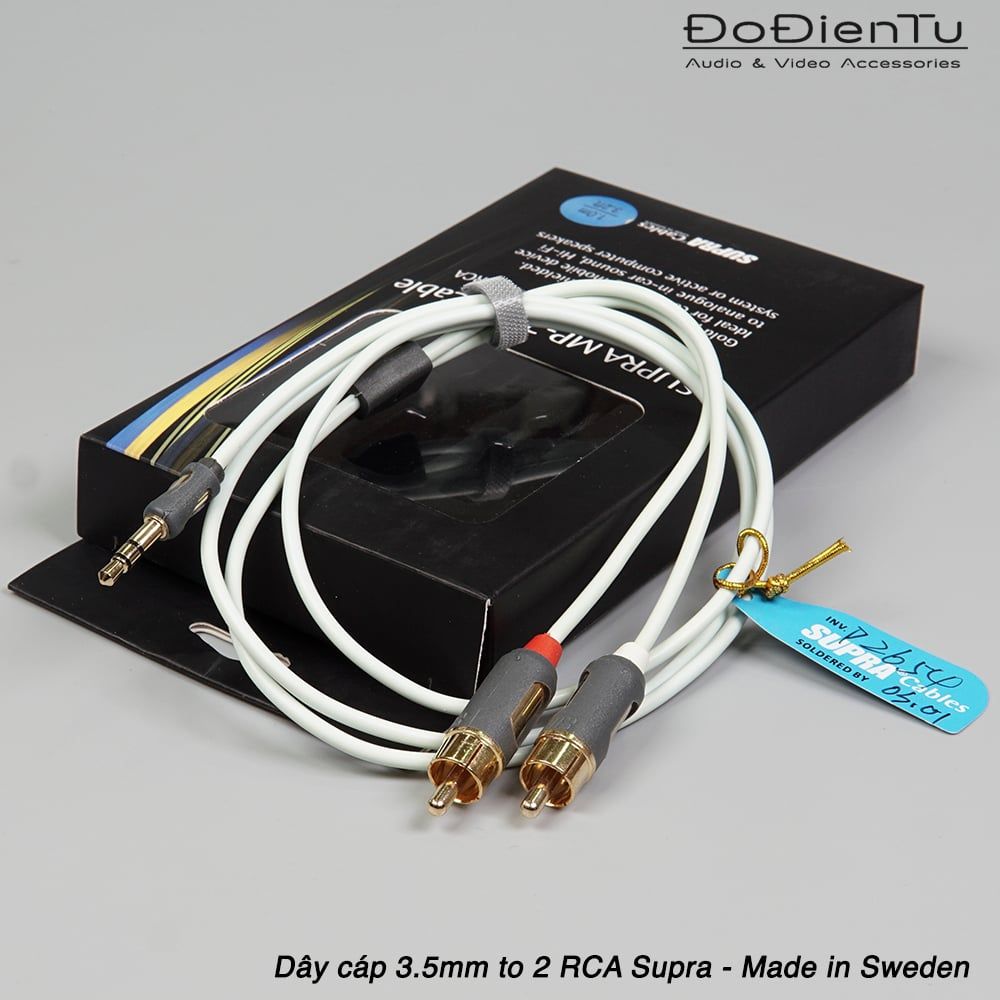 Supra 3.5mm to 2 rca - made in Sweden