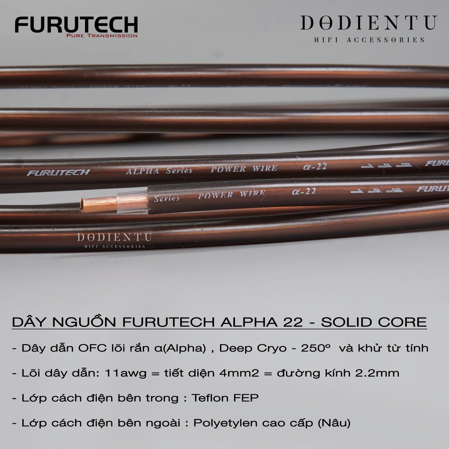 Furutech Alpha 22 - Solid Core Alpha OFC Wire 11 AWG