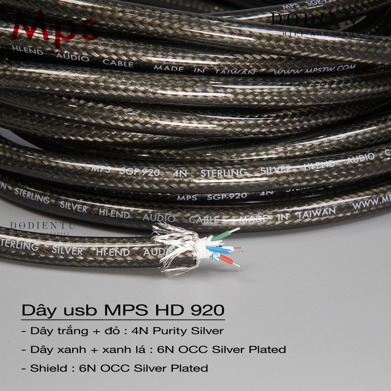 Dây USB MPS HD 920 - Purity 4N Silver + 6N OCC Silver Plated