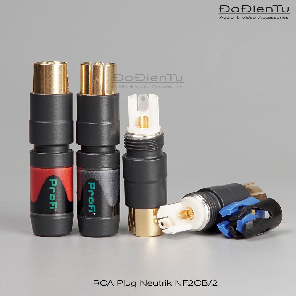 Neutrik NF2C-B/2 ProFi RCA Jack Connectors – Black Pair (High-Quality Audio Plugs)