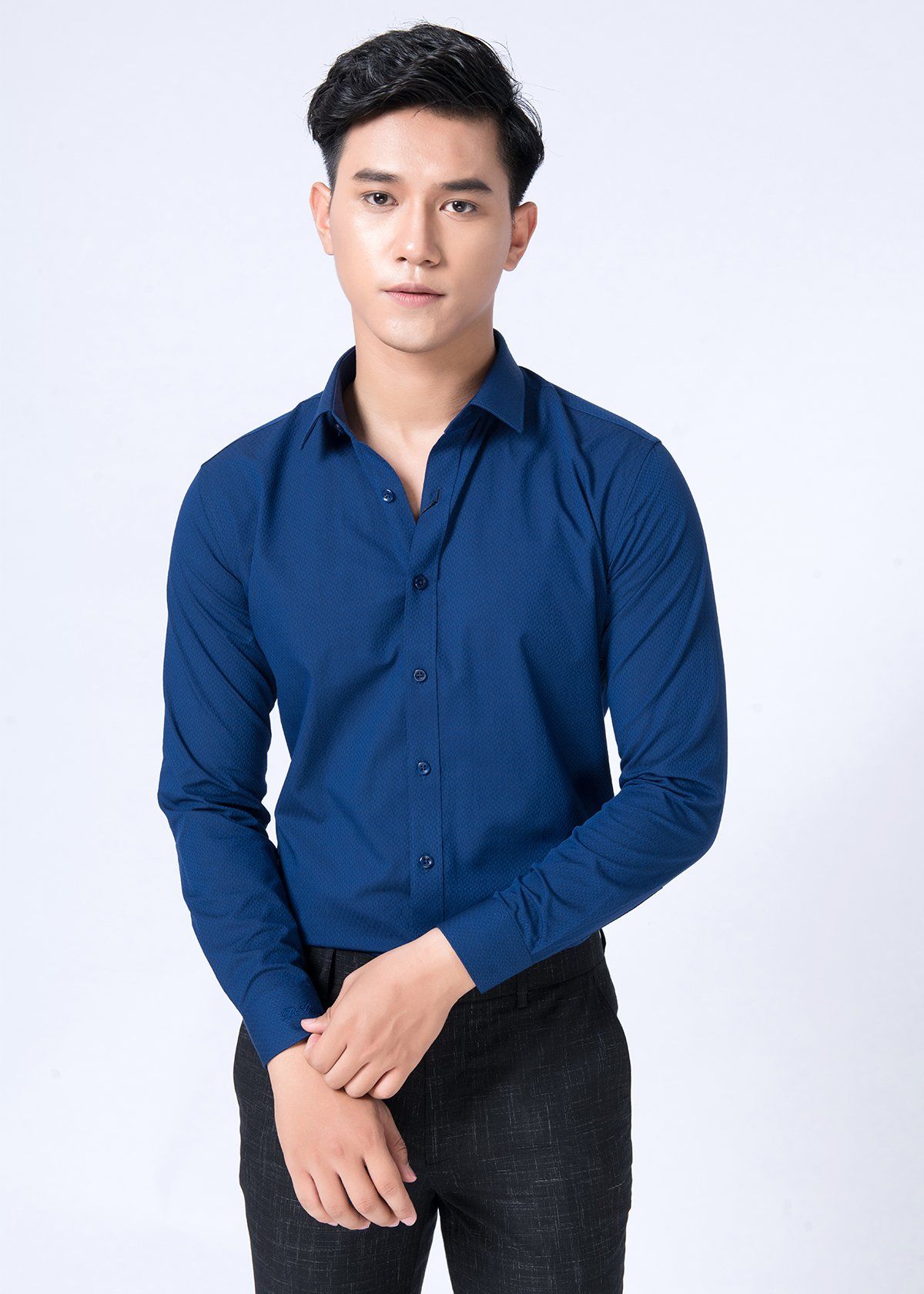 Mua Áo sơ mi nam trơn tay dài  Xanh navy  XXL tại ANHRUBY FASHION